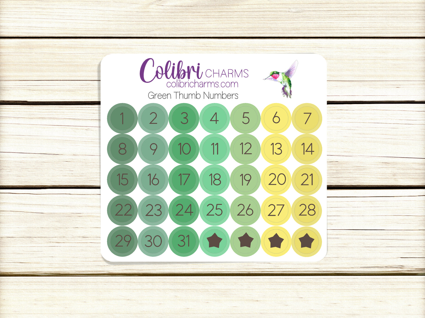 Green Thumb Brushstroke Days of the Week Planner Stickers | Watercolor DOTW Stickers | Number Stickers | Date Dots | Date Stickers