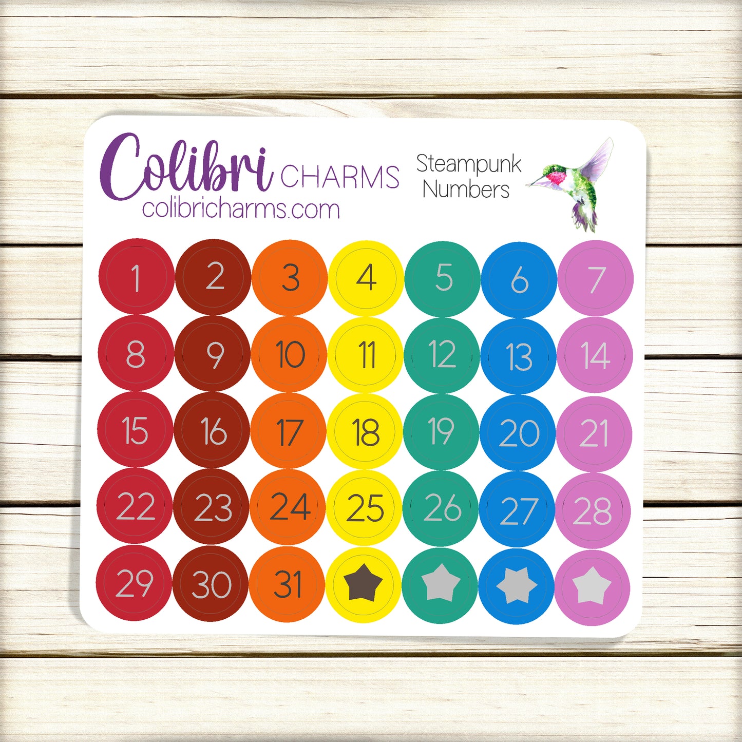 Hall Pass Brushstroke Days of the Week Planner Stickers | Colorful Watercolor DOTW | Number Stickers | Date Dots