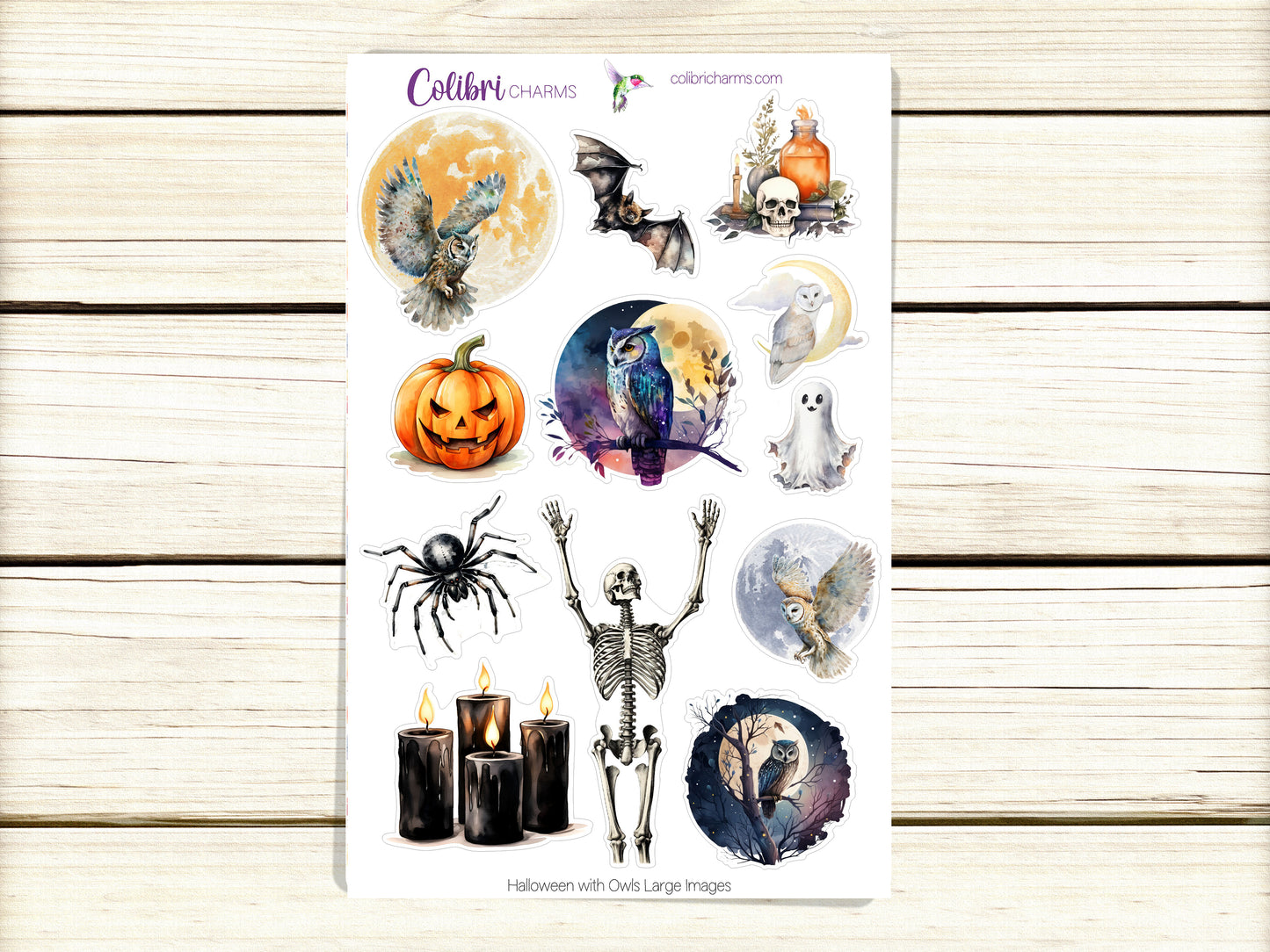 Halloween Planner Stickers | Watercolor Halloween 2024 | Spooky Owls| Seasonal Planner Stickers