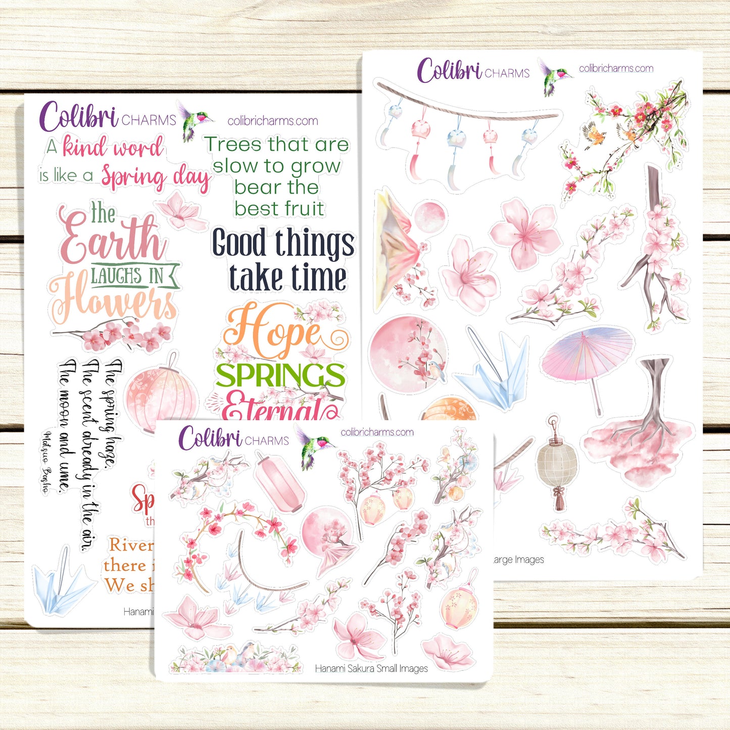 Sakura Planner Stickers | Hanami Deco Stickers | Cherry Blossom Deco Planner Sticker Kit | Spring Seasonal Planner Stickers