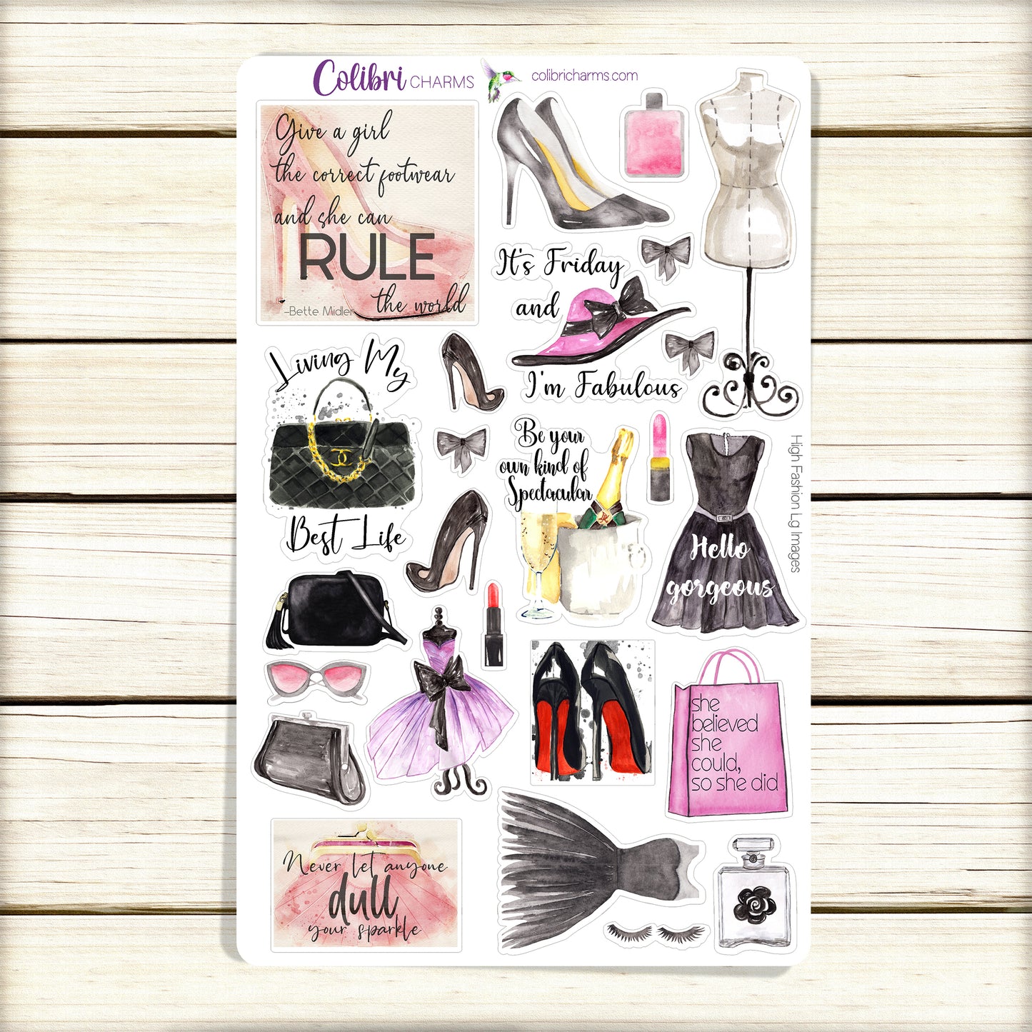 High Fashion Planner Deco Stickers | Couture Stickers | Stylish Stickers