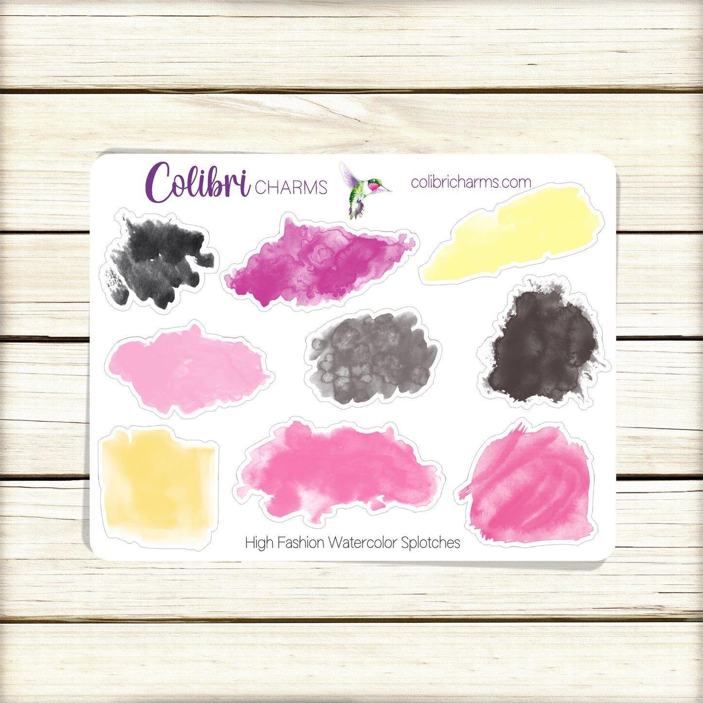 High Fashion Watercolor Splotches Planner Stickers | Sophisticated Swatch Stickers | Seasonal Planner