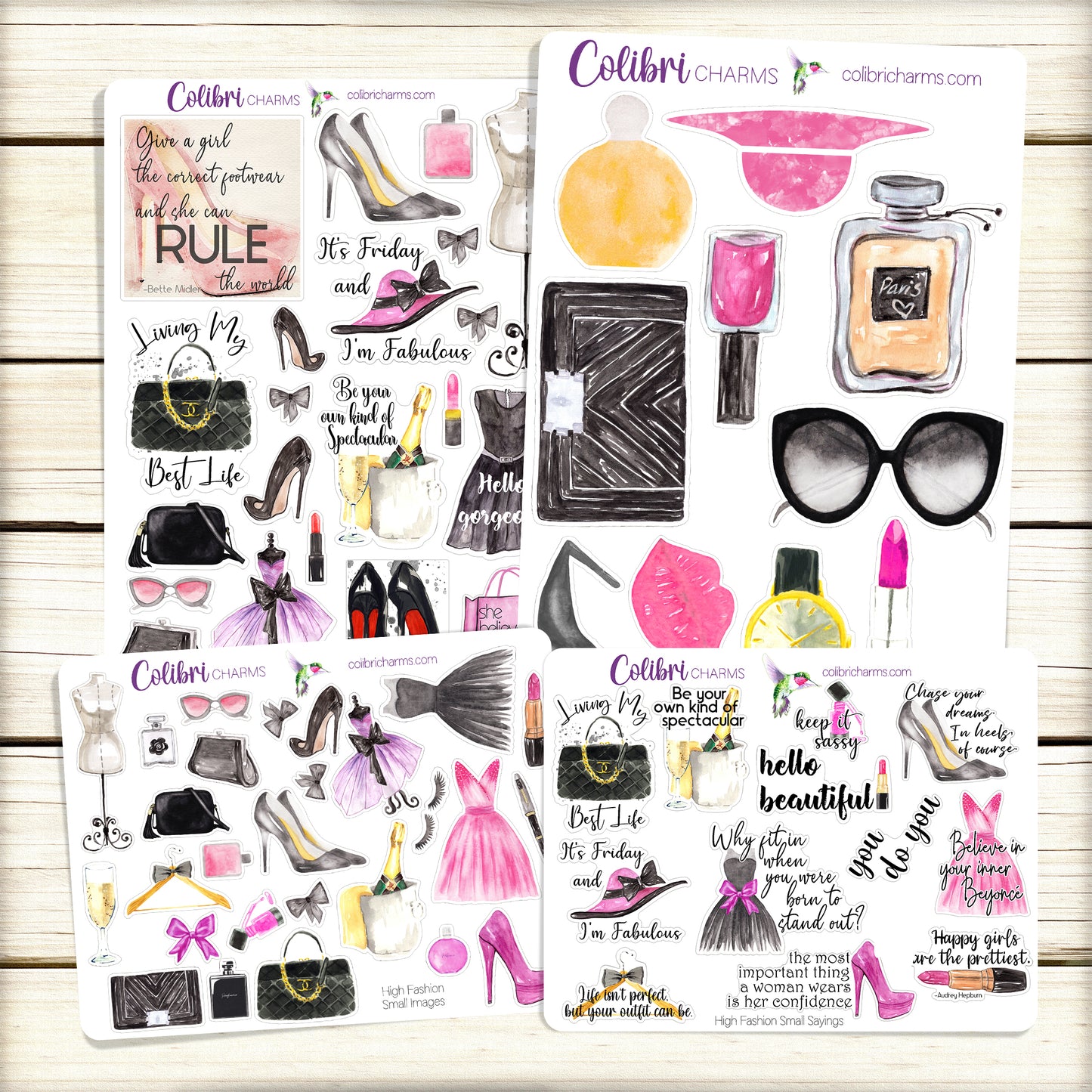 High Fashion Planner Deco Stickers | Couture Stickers | Stylish Stickers