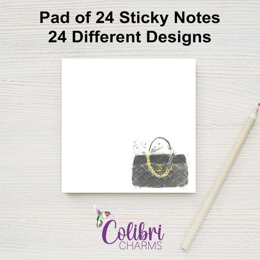High Fashion Sticky Notes | Pad of 24 Stylish Post Its | Couture Stickies | 2x2 Sticky Notes | 3x3 Sticky Notes | Runway Planner Stickers