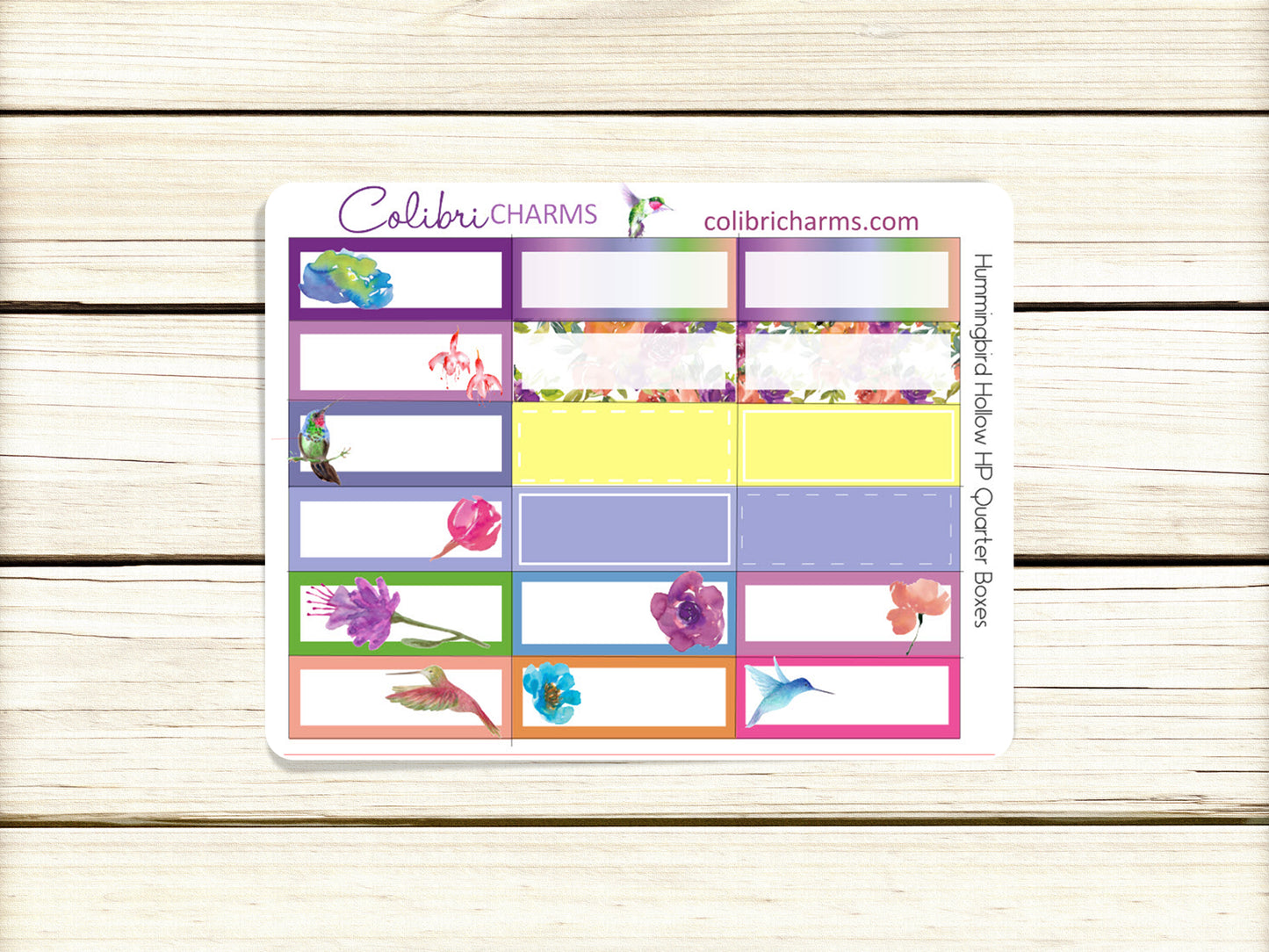 Hummingbird Hollow Box Planner Stickers | Floral Stickers | Bird Stickers | Happy Planner Stickers | Seasonal Planner | Summer