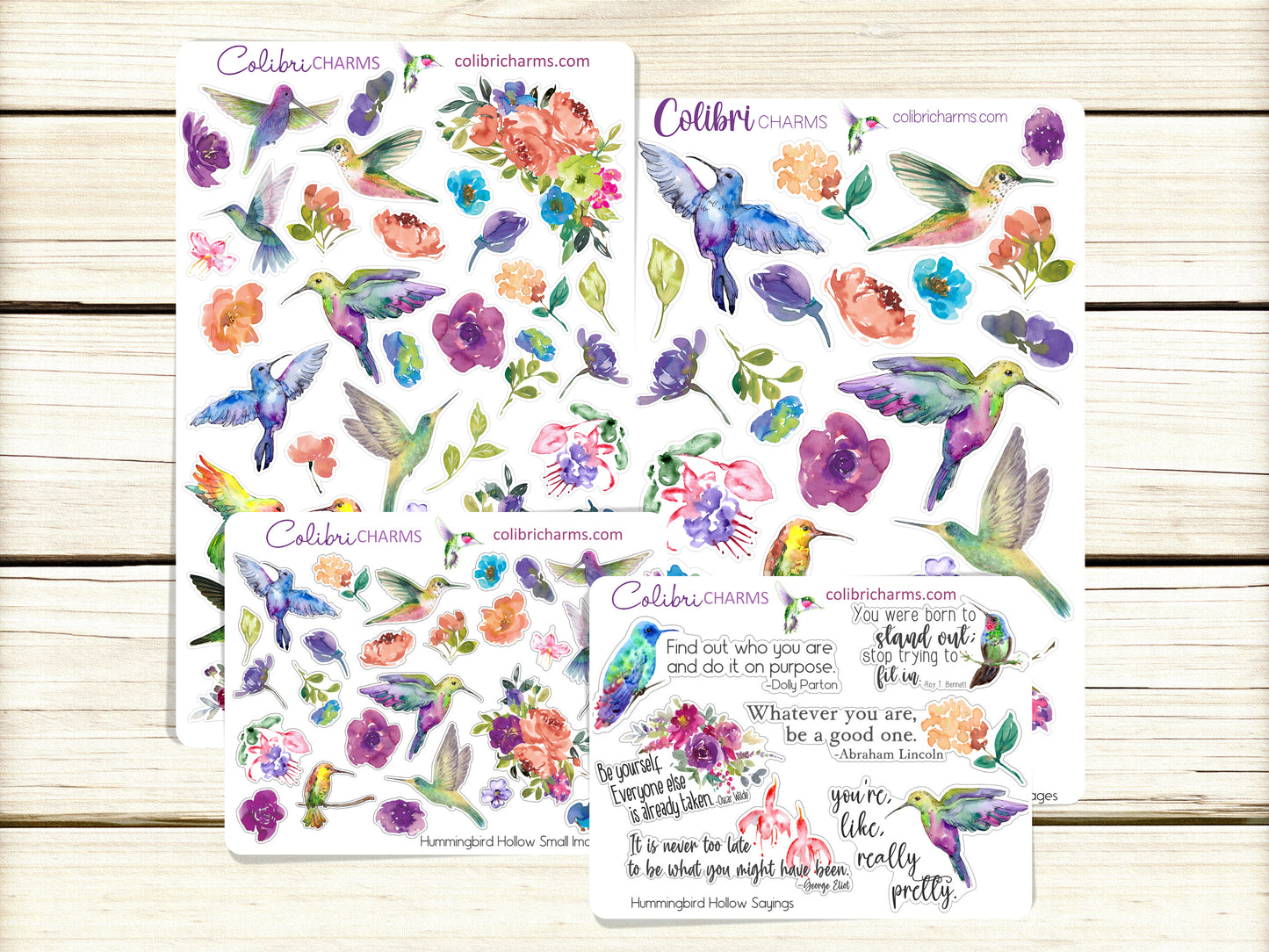 Hummingbird Hollow Planner Stickers | Bird Stickers | Floral | Flower Planner Sticker Kit | Seasonal Planner Stickers