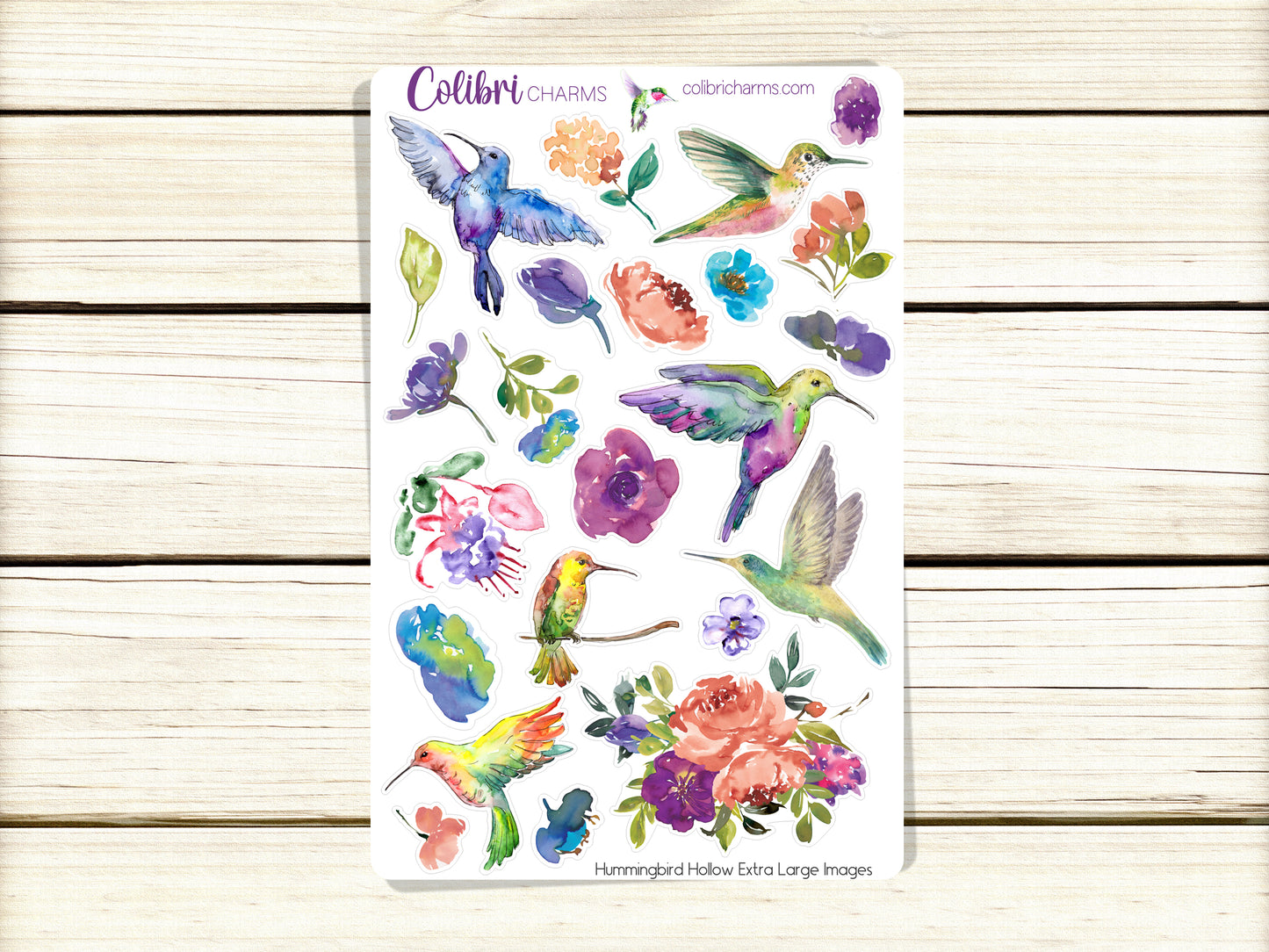 Hummingbird Hollow Planner Stickers | Bird Stickers | Floral | Flower Planner Sticker Kit | Seasonal Planner Stickers