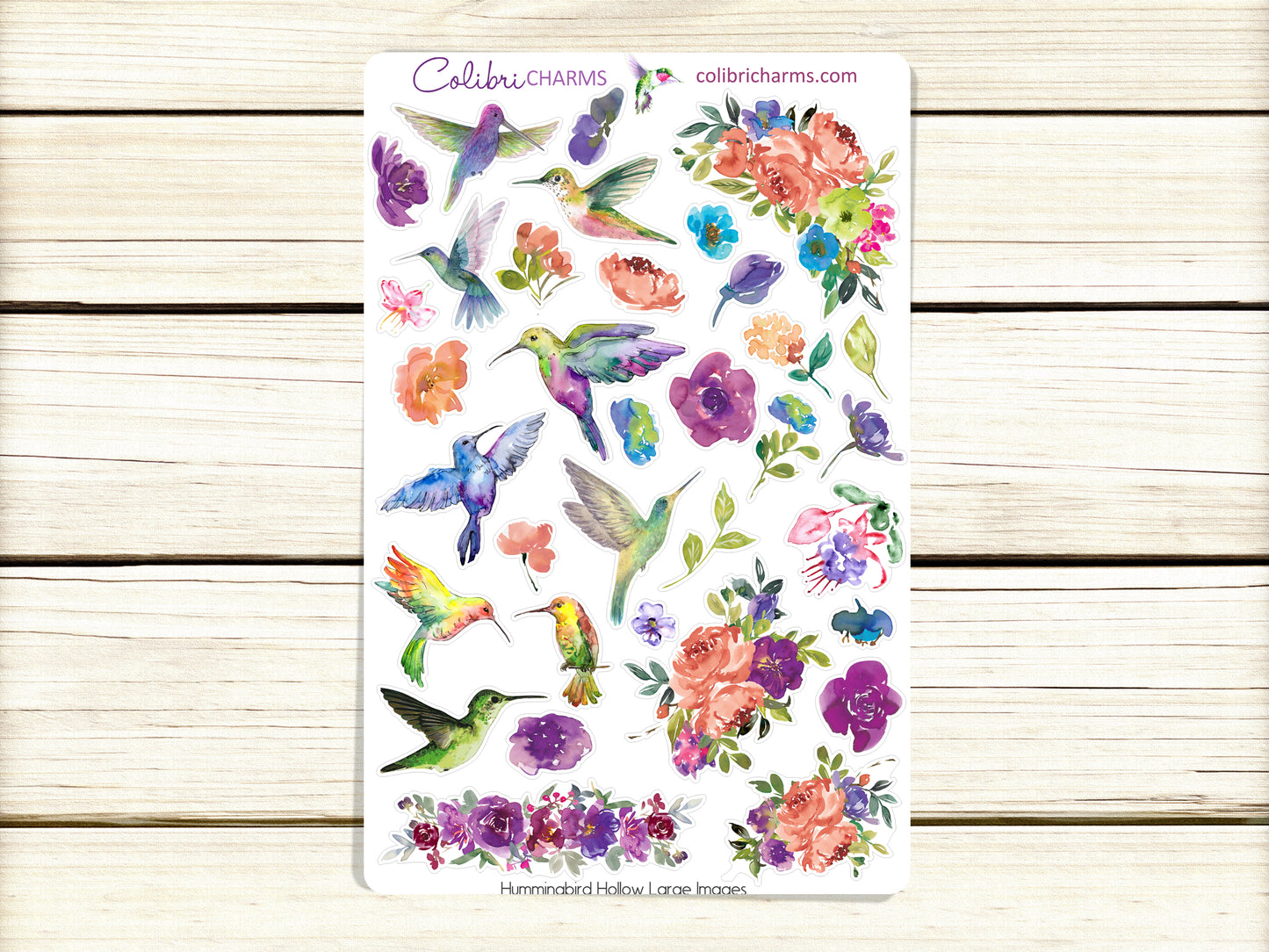 Hummingbird Hollow Planner Stickers | Bird Stickers | Floral | Flower Planner Sticker Kit | Seasonal Planner Stickers