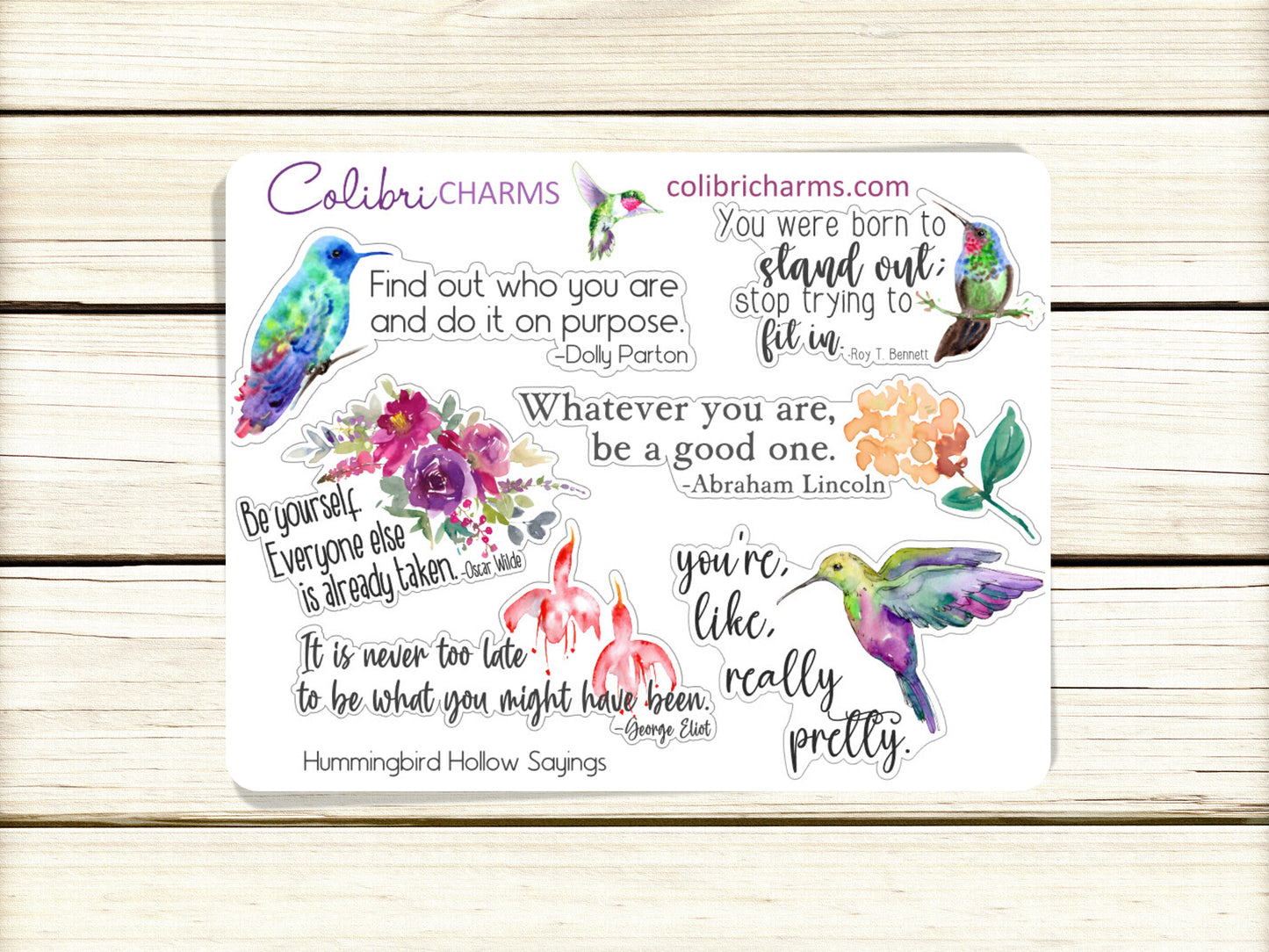 Hummingbird Hollow Planner Stickers | Bird Stickers | Floral | Flower Planner Sticker Kit | Seasonal Planner Stickers