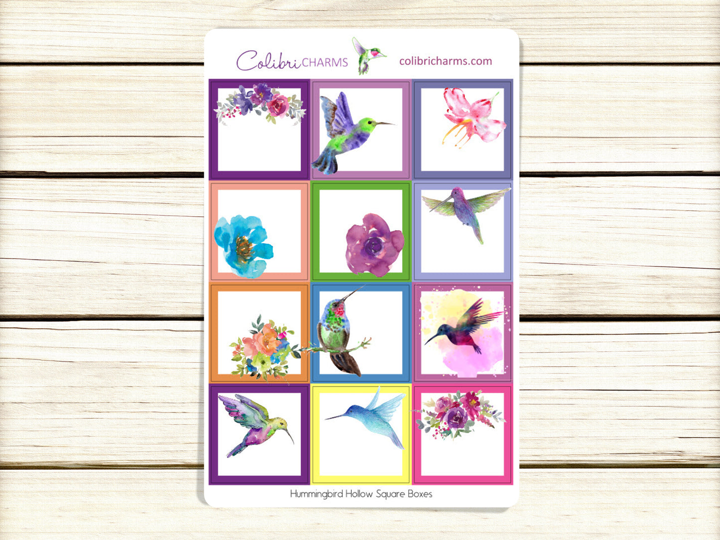 Hummingbird Hollow Box Planner Stickers | Floral Stickers | Bird Stickers | Happy Planner Stickers | Seasonal Planner | Summer