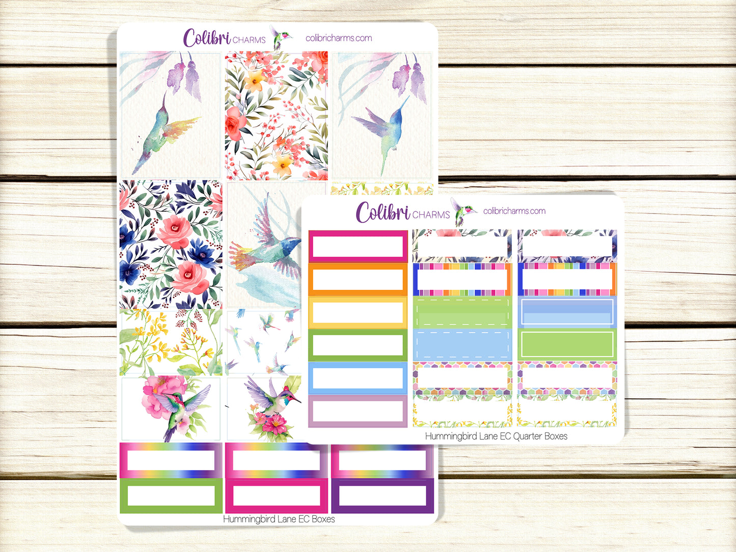 Hummingbird Lane Box Planner Stickers | Floral Happy Planner Stickers | Seasonal Planner | Functional Planning