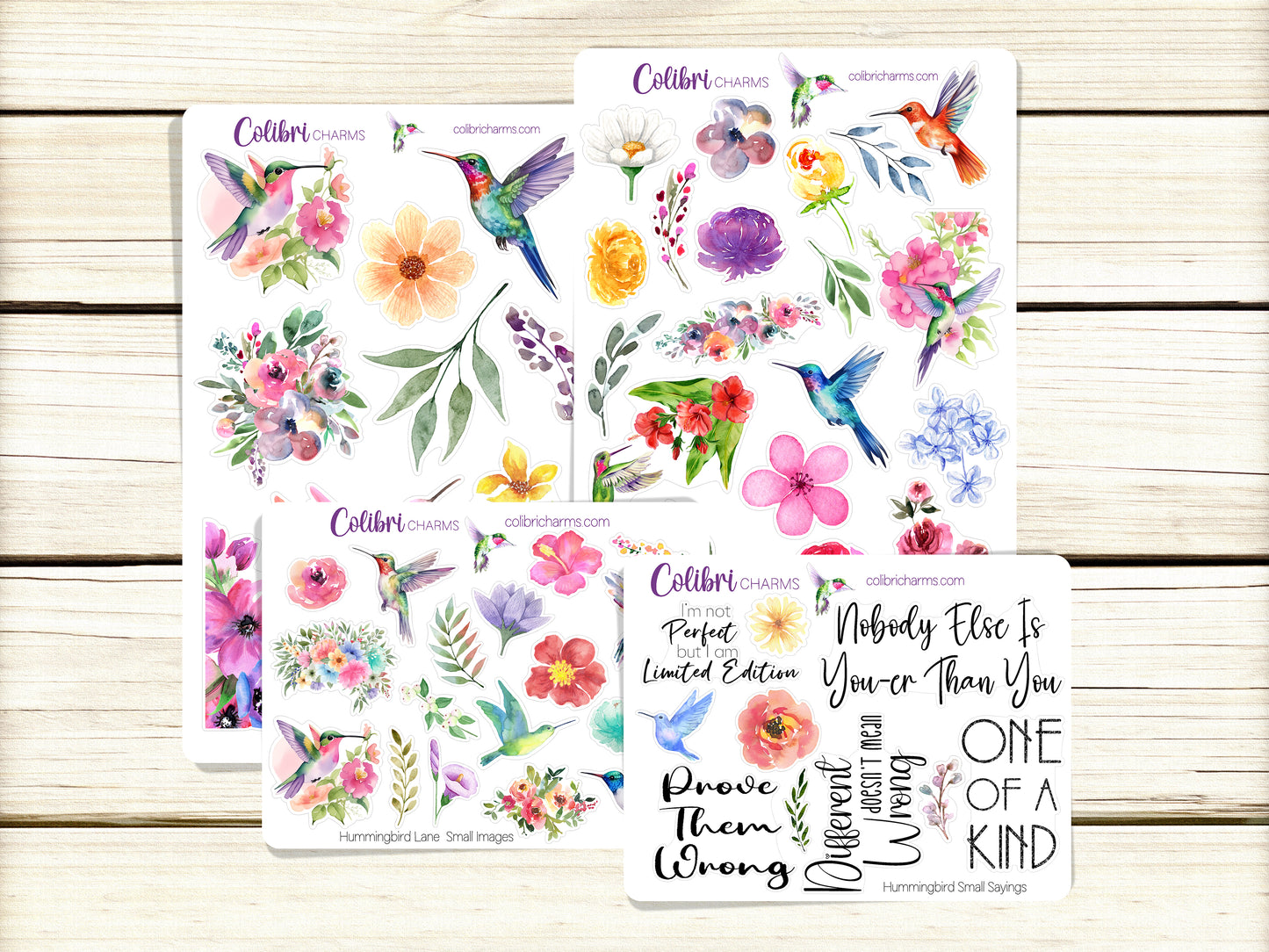 Hummingbird Lane Planner Stickers | Floral Deco Stickers | Watercolor Deco | Summer Planner Sticker Kit | Seasonal Planner Stickers