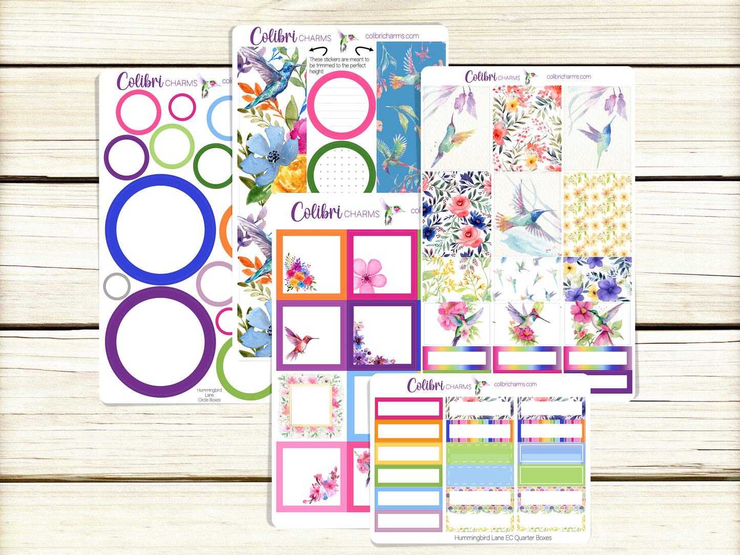 Hummingbird Lane Box Planner Stickers | Floral Happy Planner Stickers | Seasonal Planner | Functional Planning