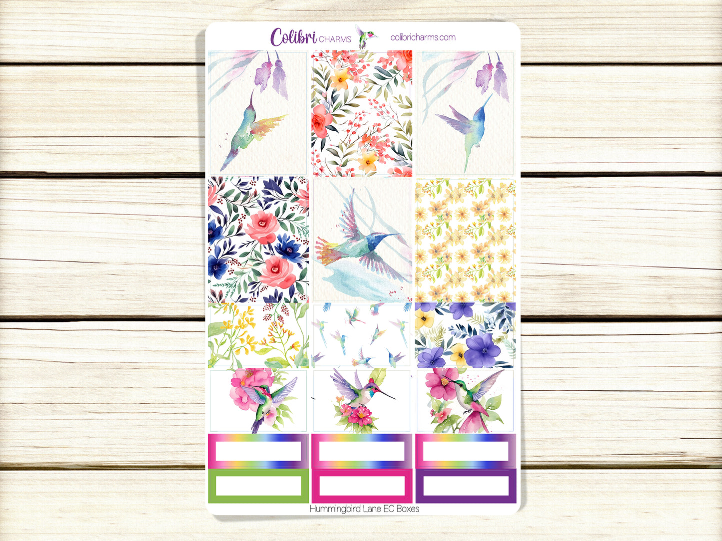 Hummingbird Lane Box Planner Stickers | Floral Happy Planner Stickers | Seasonal Planner | Functional Planning