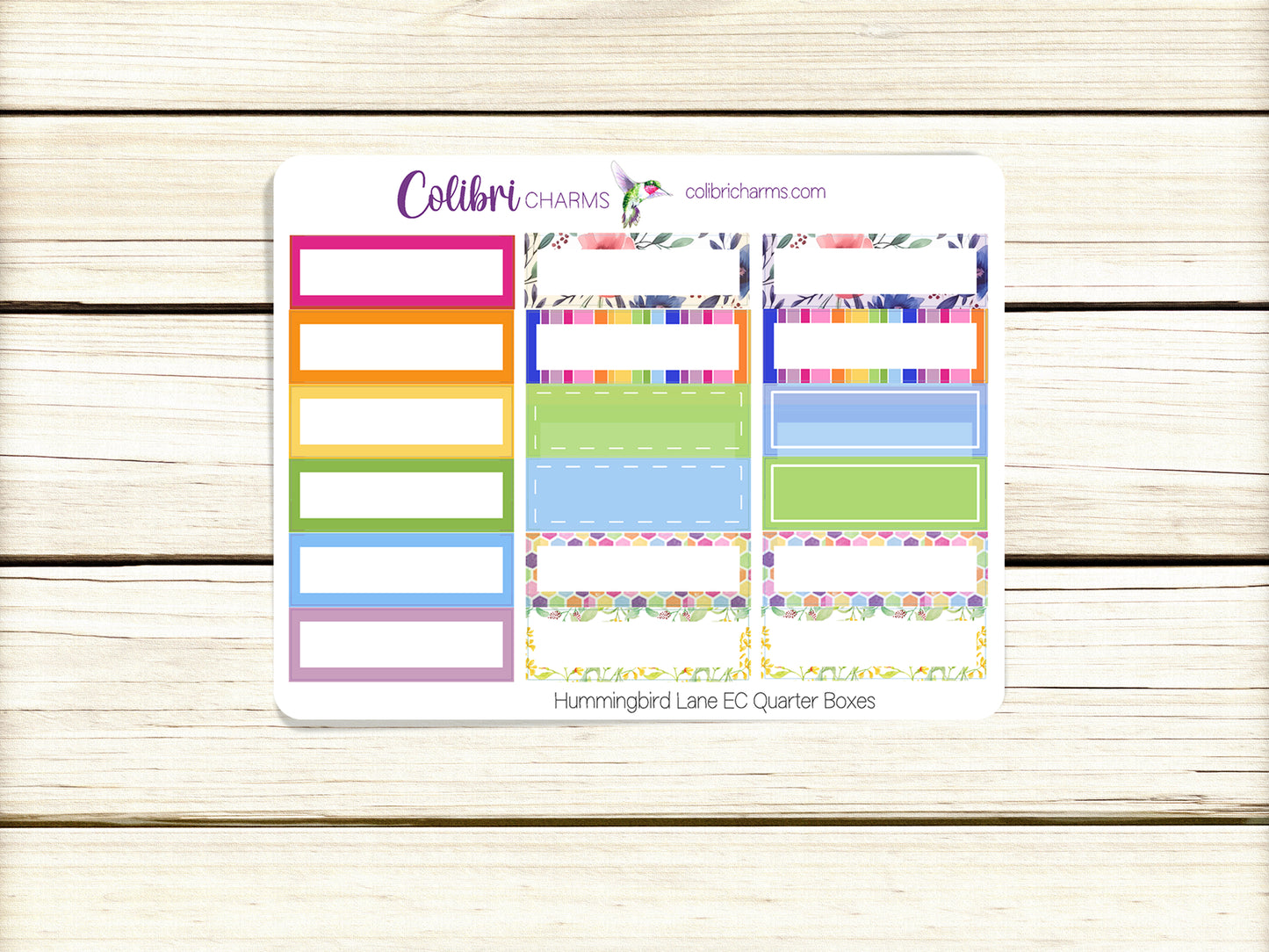 Hummingbird Lane Box Planner Stickers | Floral Happy Planner Stickers | Seasonal Planner | Functional Planning