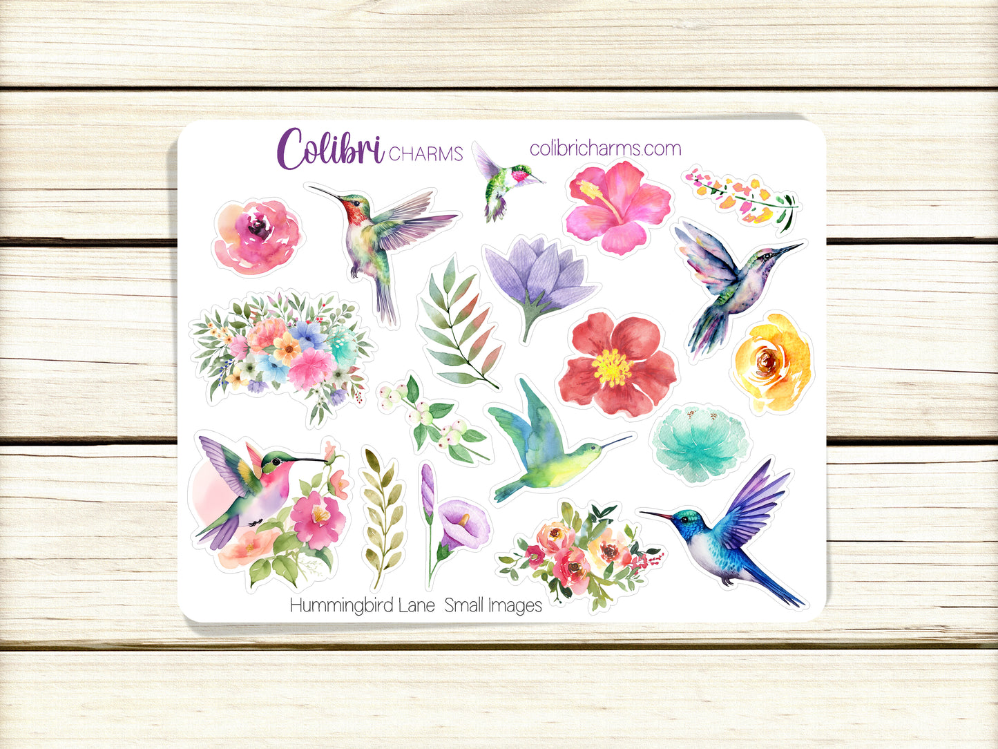 Hummingbird Lane Planner Stickers | Floral Deco Stickers | Watercolor Deco | Summer Planner Sticker Kit | Seasonal Planner Stickers