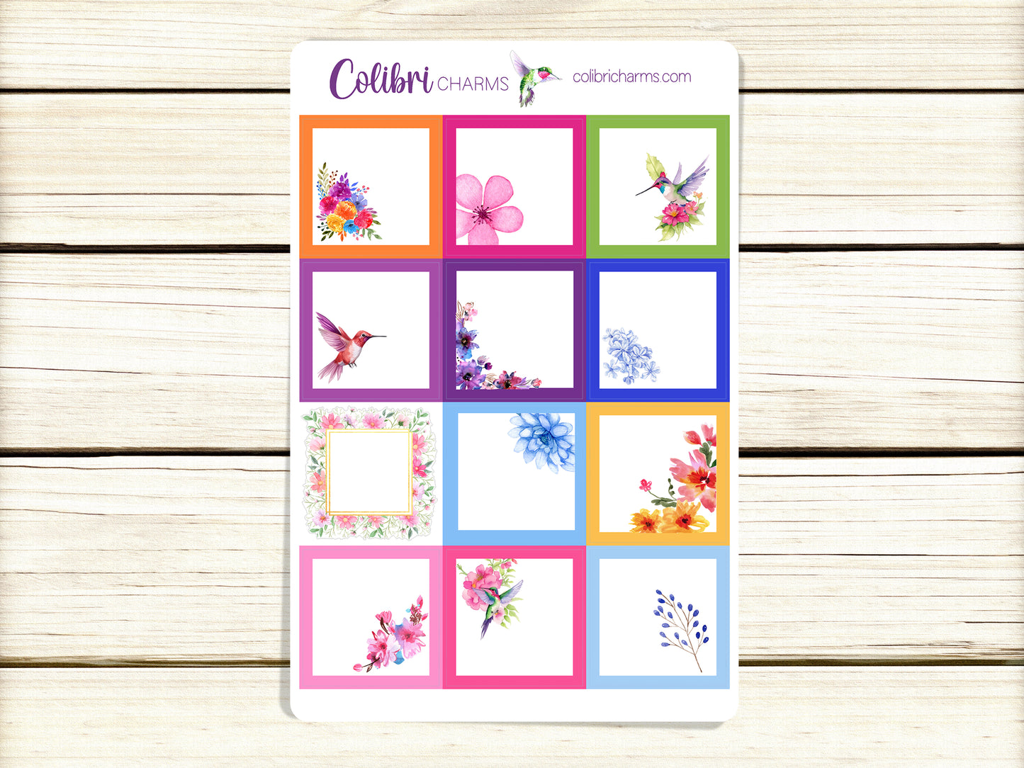 Hummingbird Lane Box Planner Stickers | Floral Happy Planner Stickers | Seasonal Planner | Functional Planning