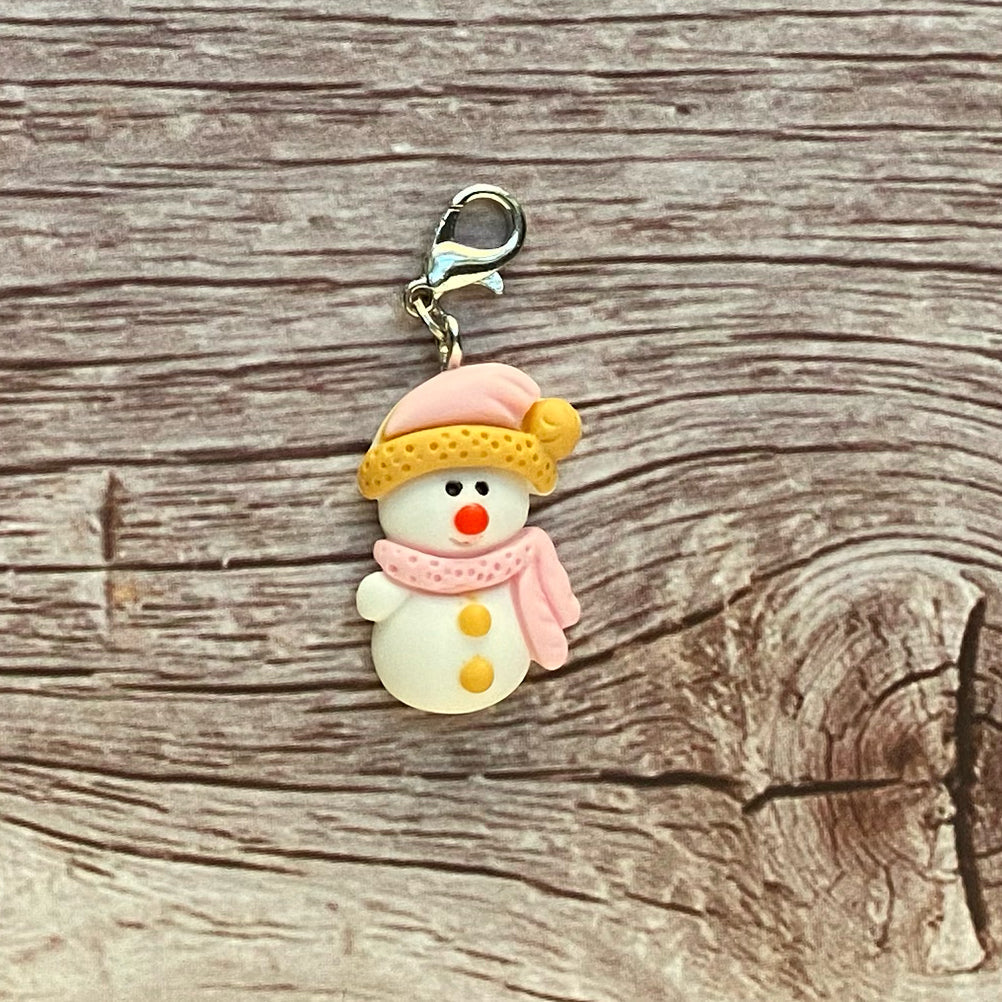 Snowman or Gingerbread Man Charm | Winter Bookmark | Cookie Clip | Snowy Stitch Marker | Progress Keeper | Counter