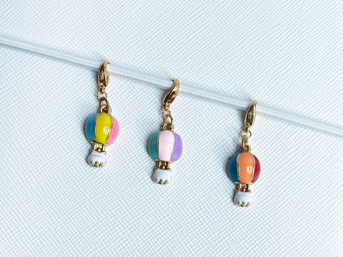 Enamel Hot Air Balloon Planner Charms | Tiny Clip | Stitch Marker | Bookmark | Progress Keeper | Counter