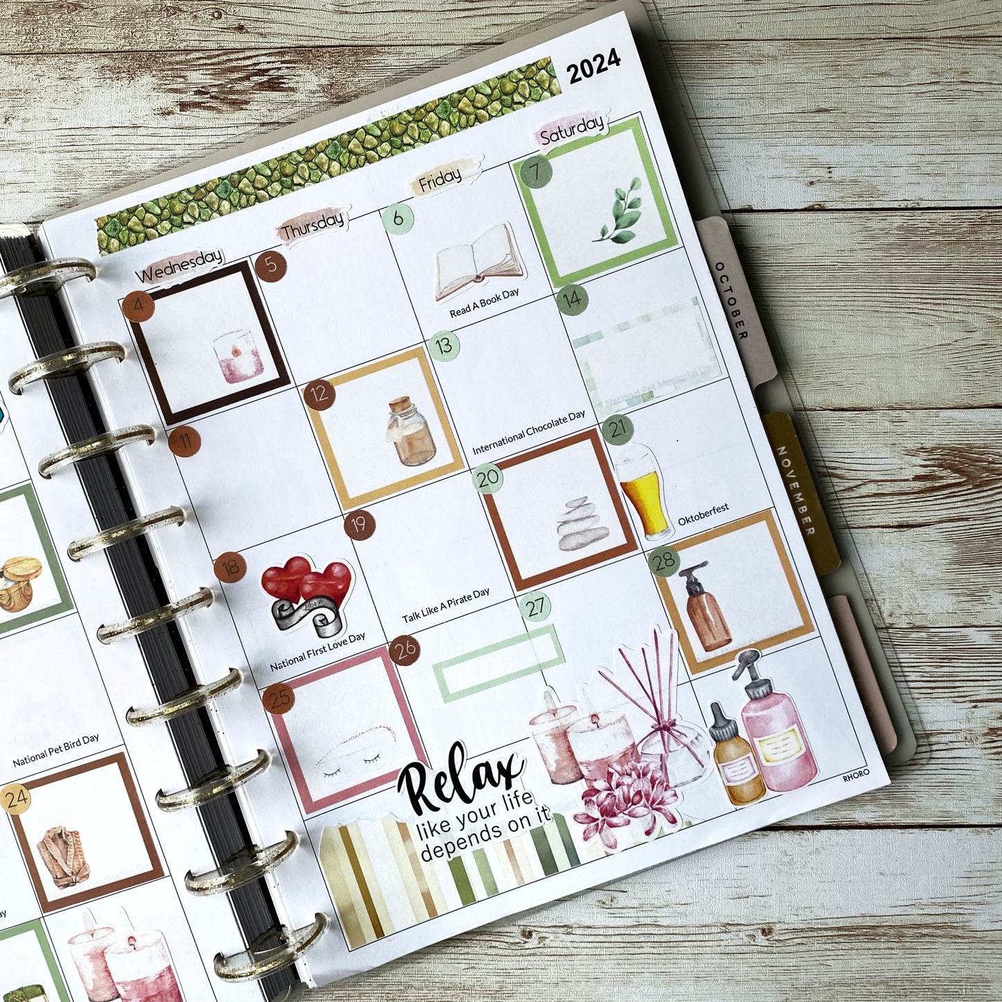 Spa Day Journal Kit | Planner  Stickers | Self Care Journaling | Relaxation Bujo Kit | Seasonal Planner Stickers