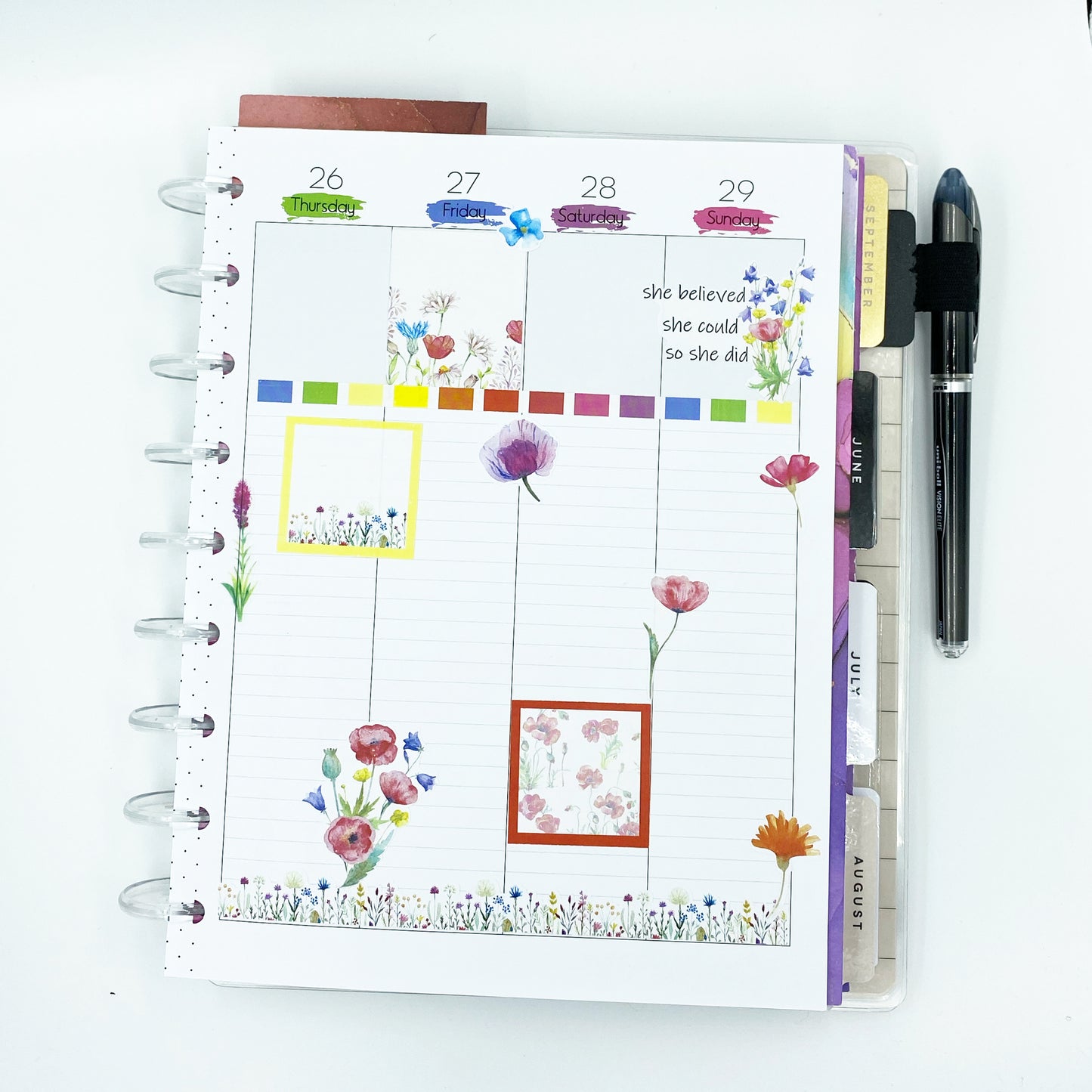Wild at Heart Washi Strip Stickers | Floral Stickers | Wildflowers Planner Stickers | Seasonal Planner Stickers