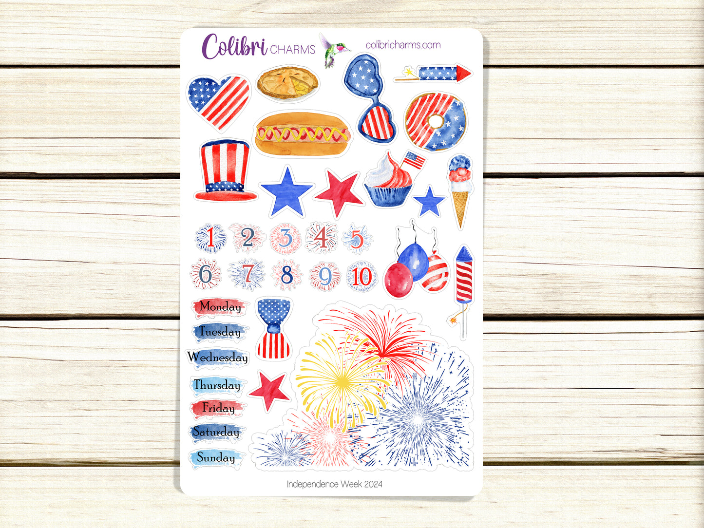 Independence Week Planner Stickers | Fourth of July | Summer Vacation | USA Planner Stickers | Seasonal Planner Stickers | Day | 4th