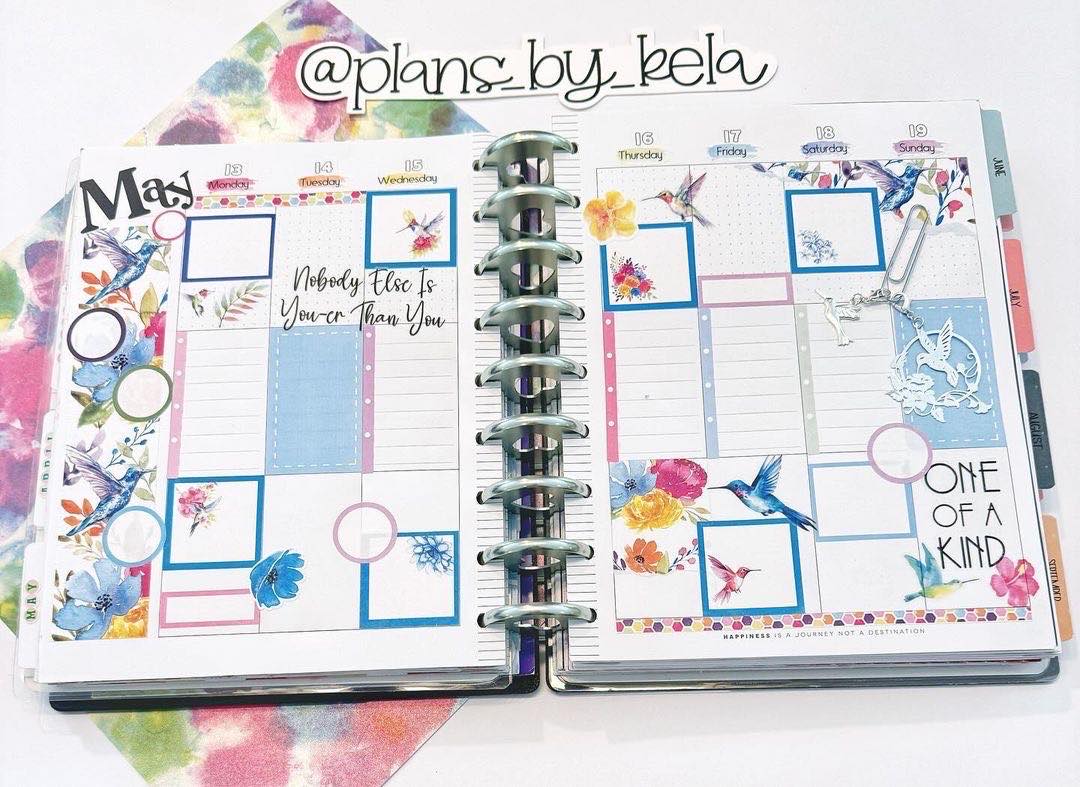 Hummingbird Lane Planner Stickers | Floral Deco Stickers | Watercolor Deco | Summer Planner Sticker Kit | Seasonal Planner Stickers