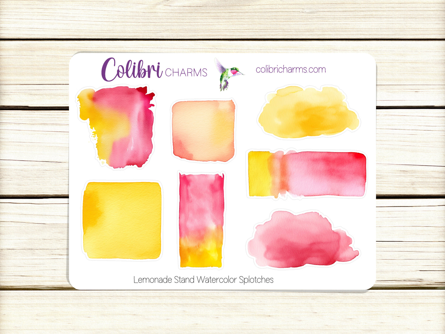 Lemonade Stand Watercolor Splotches Planner Stickers | Citrus Paint Swatch Stickers | Bright Planner