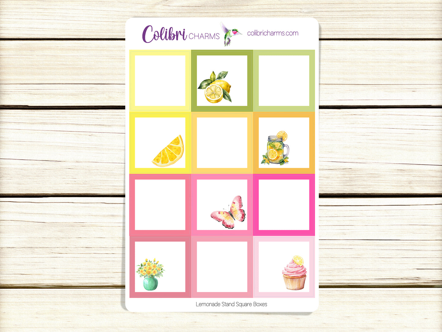 Lemonade Stand Box Planner Stickers | Summertime Happy Planner Stickers | Seasonal Planner | Functional Planning