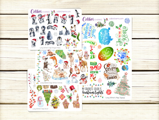 Christmas Planner Stickers | Long Winter’s Nap Stickers | Holiday Stickers | Seasonal Planner Stickersr