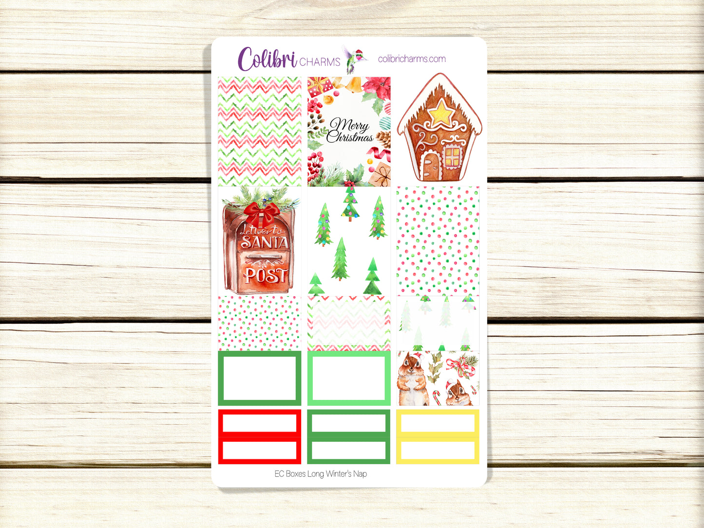 Long Winter’s Nap Box Planner Stickers | Christmas Stickers | Winter Stickers | Happy Planner Stickers | Seasonal Planner Stickers