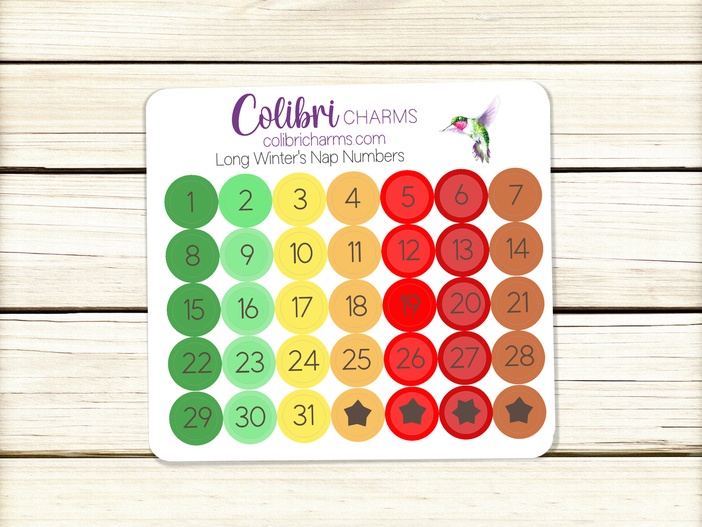 Long Winter's Nap Brushstroke Days of the Week Planner Stickers | Watercolor DOTW Stickers | Number Stickers | Date Dots | Date Stickers