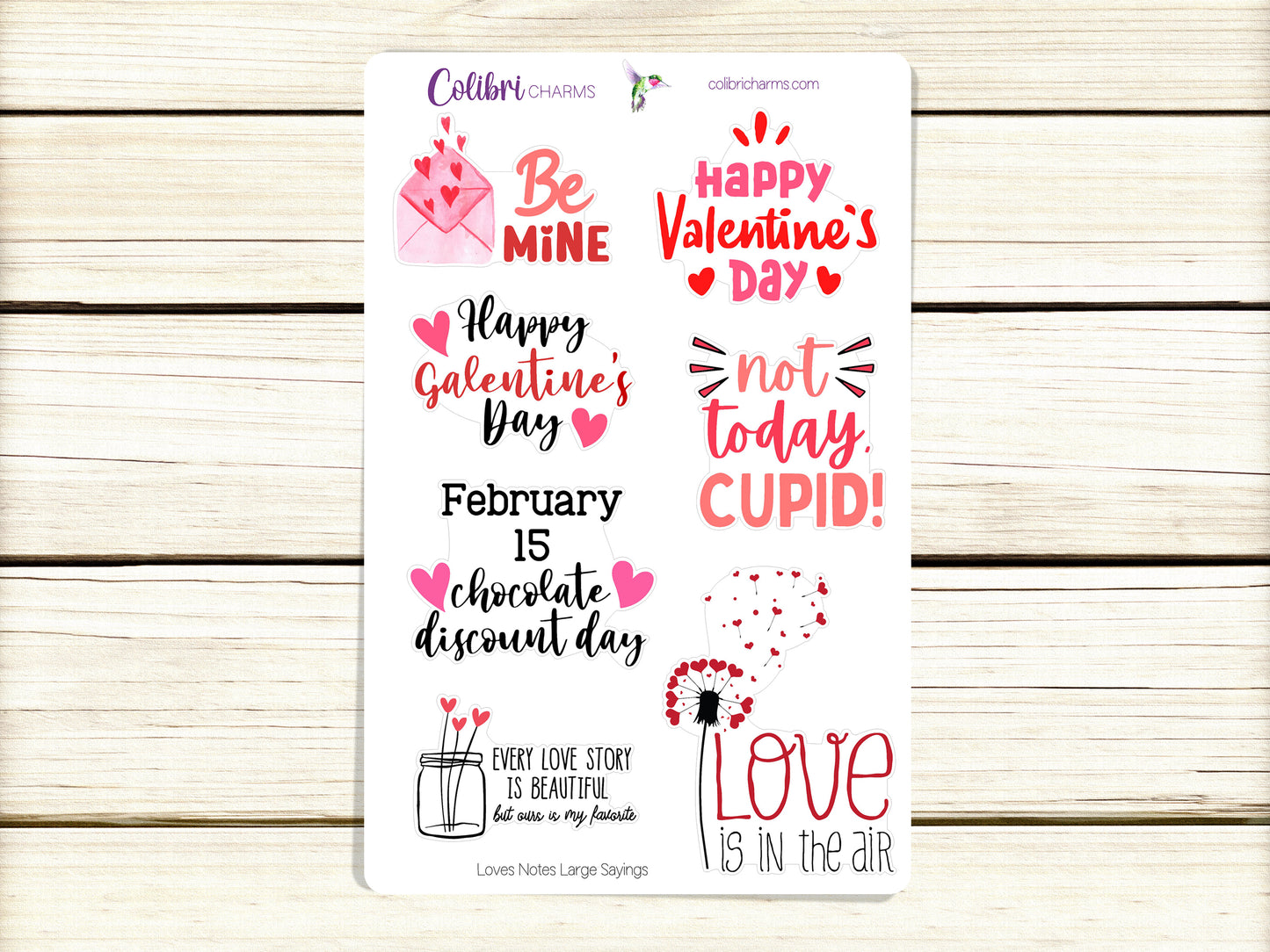 Love Notes Planner Stickers, Valentine's Day Deco Stickers, Letters Deco, Romantic Planner Sticker Kit, Seasonal Planner Stickers