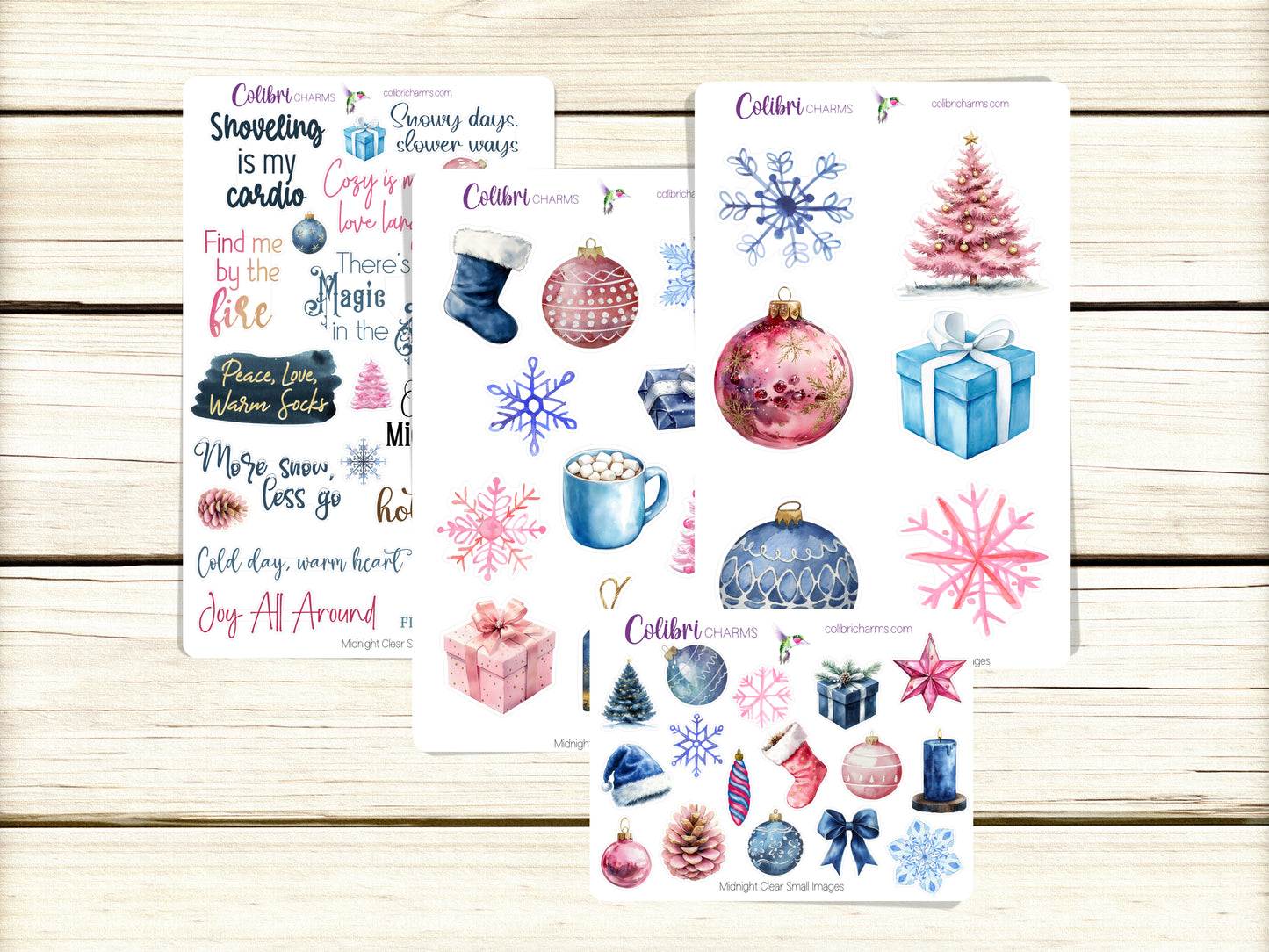 Midnight Clear Planner Stickers, Christmas Deco Stickers, Holiday Planner Sticker Kit, Seasonal Planner Stickers