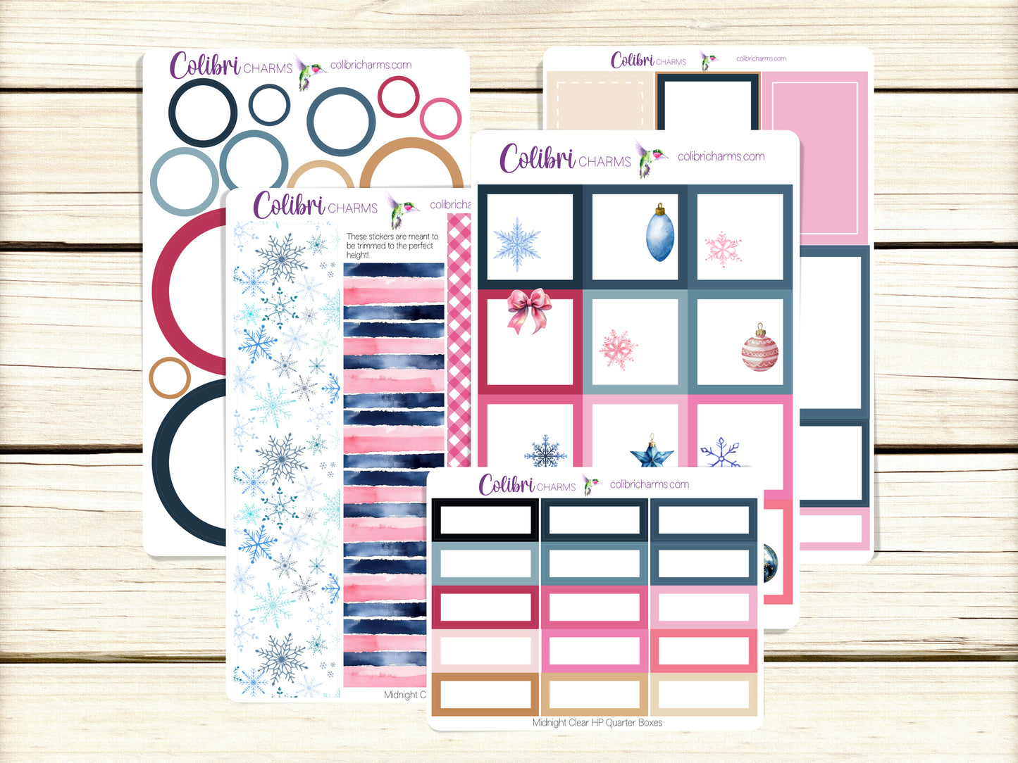 Midnight Clear Box Planner Stickers, Happy Planner Stickers, Christmas Winter Planner, Functional Planning