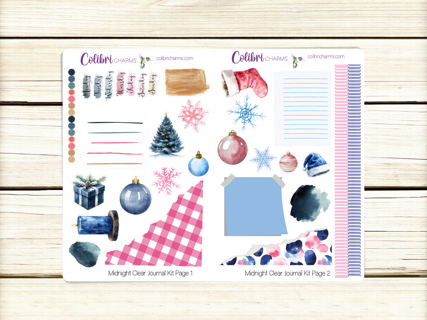 Midnight Clear Journal Kit, Planner  Stickers, Christmas Journaling, Winter Bujo Kit, Holiday Planner Stickers