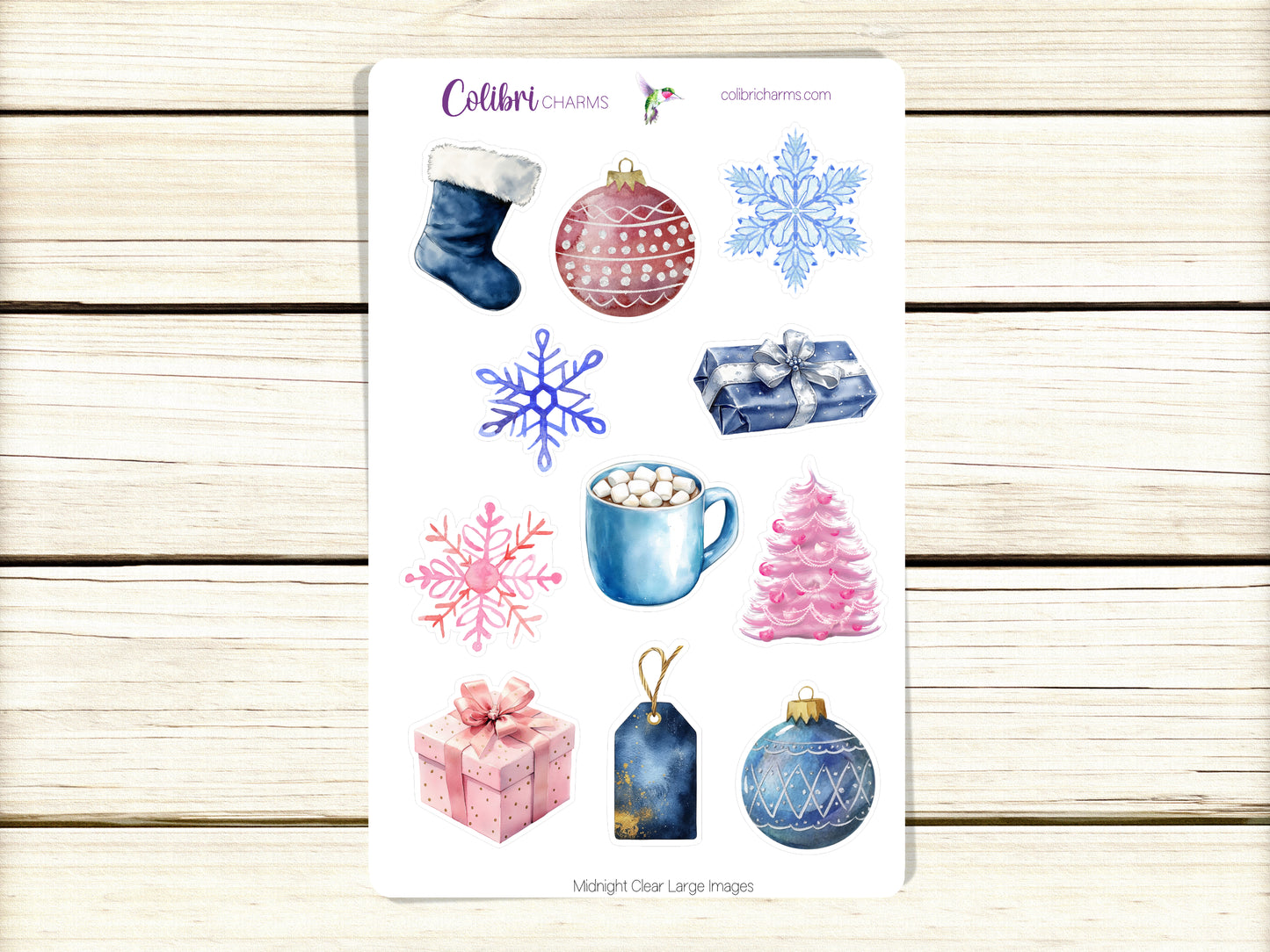 Midnight Clear Planner Stickers, Christmas Deco Stickers, Holiday Planner Sticker Kit, Seasonal Planner Stickers