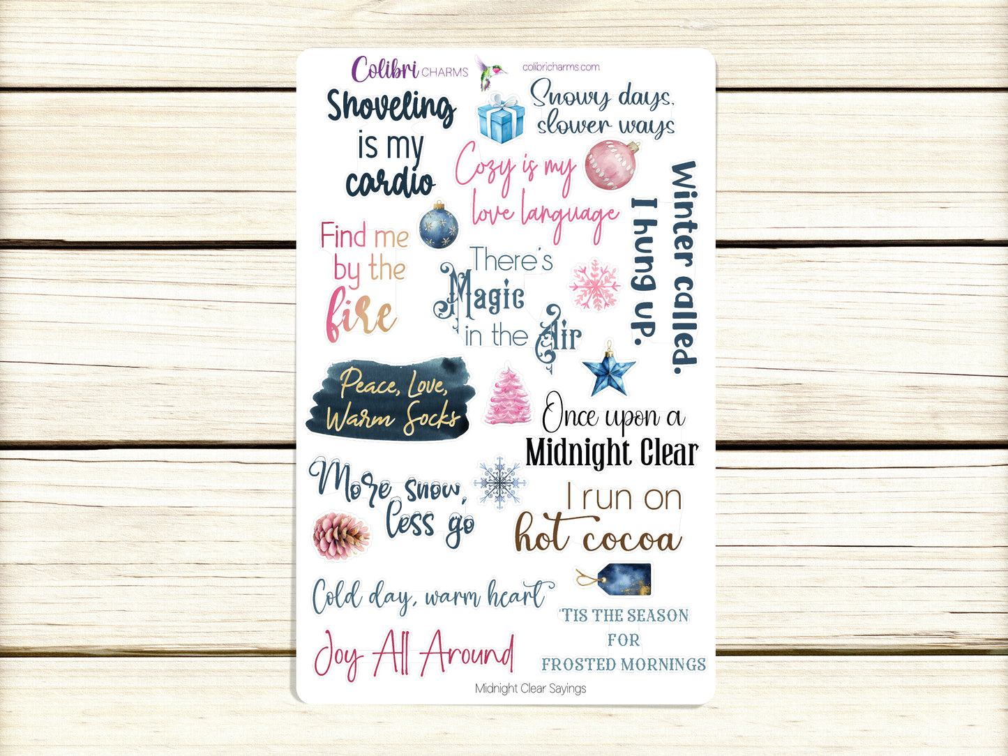 Midnight Clear Planner Stickers, Christmas Deco Stickers, Holiday Planner Sticker Kit, Seasonal Planner Stickers