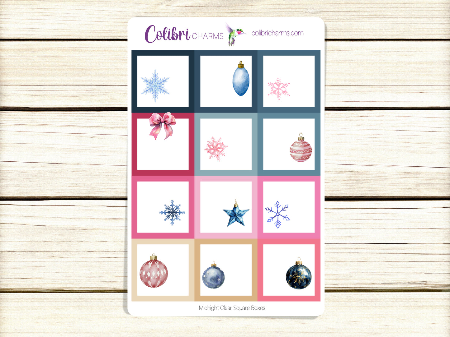 Midnight Clear Box Planner Stickers, Happy Planner Stickers, Christmas Winter Planner, Functional Planning