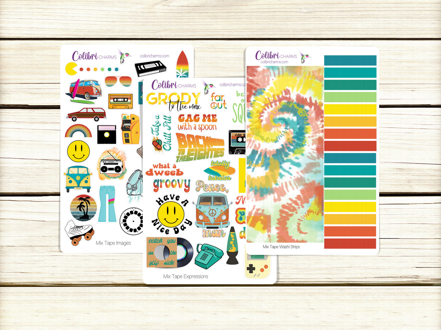 Retro Planner Stickers: Mix Tape Stickers, Throwback to the 70s & 80s