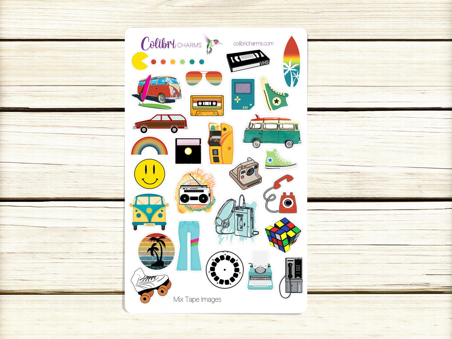 Retro Planner Stickers: Mix Tape Stickers, Throwback to the 70s & 80s