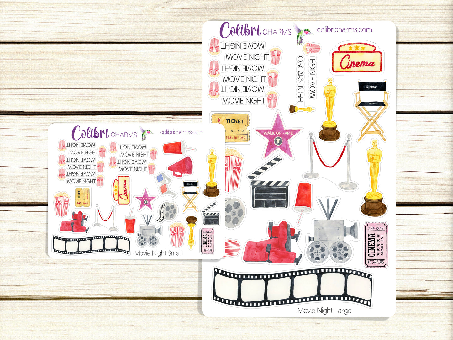 Movie Night Stickers | Movie Planner Stickers | Hollywood Stickers | Movie Awards | Award Season Stickers