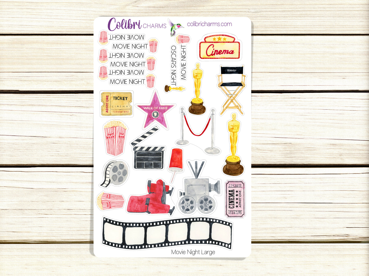 Movie Night Stickers | Movie Planner Stickers | Hollywood Stickers | Movie Awards | Award Season Stickers