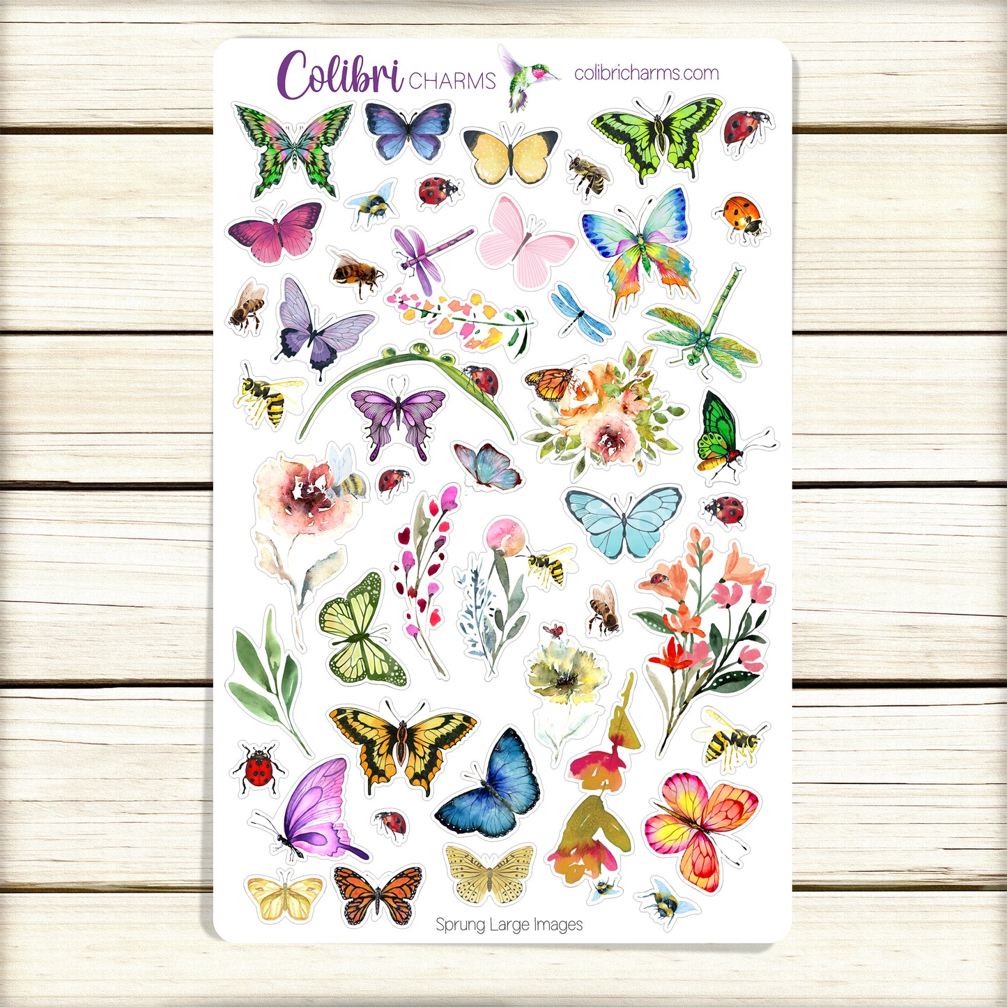 Sprung Planner Stickers: Hand-Painted Butterfly Stickers, Ladybug, Dragonfly, Bees, Pollinators