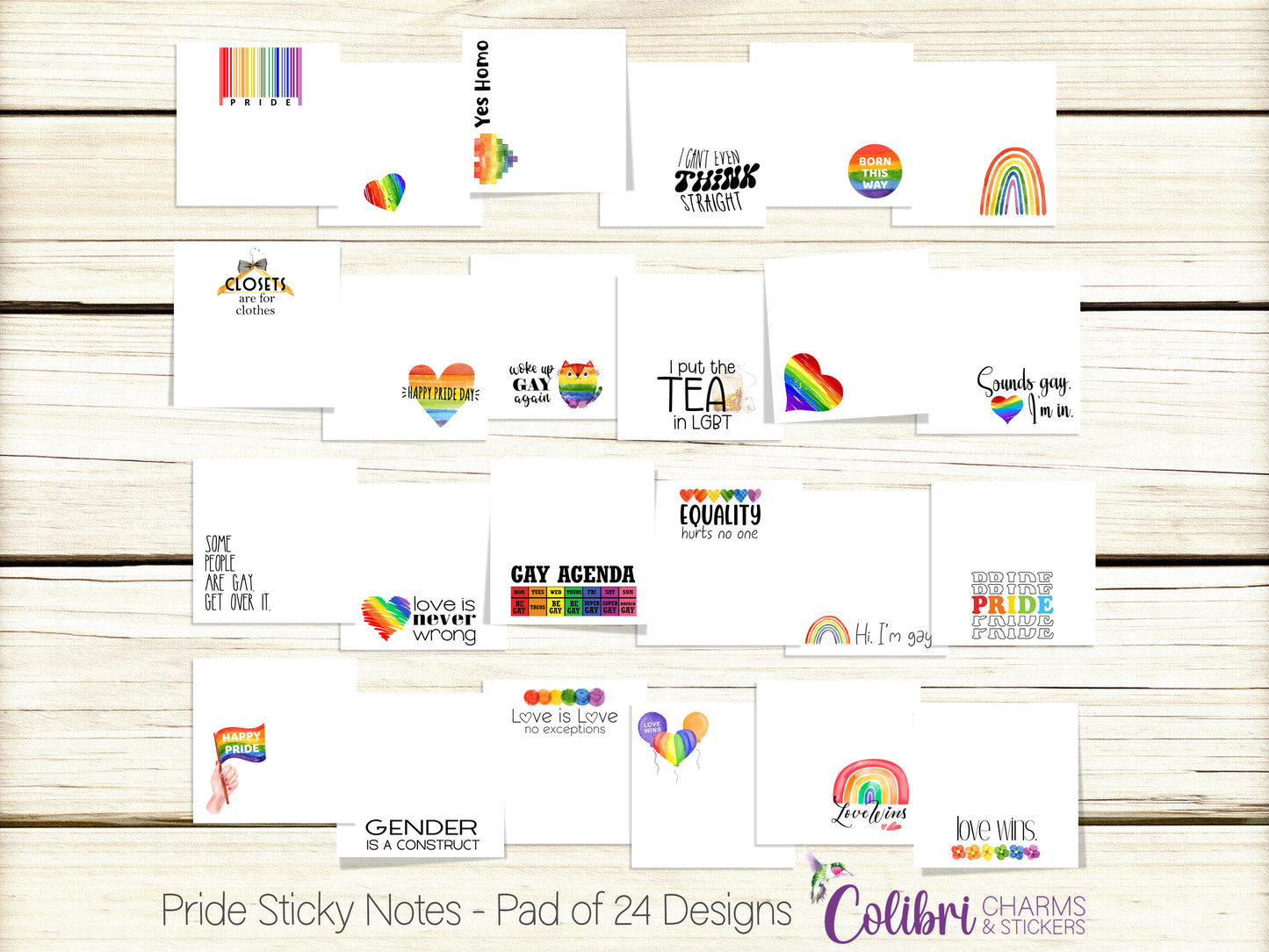 Pride Sticky Notes: Pad of 24 Gay-Themed Sticky Notes