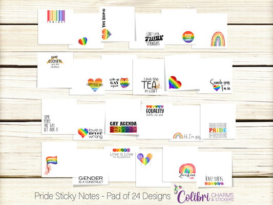 Pride Sticky Notes: Pad of 24 Gay-Themed Sticky Notes