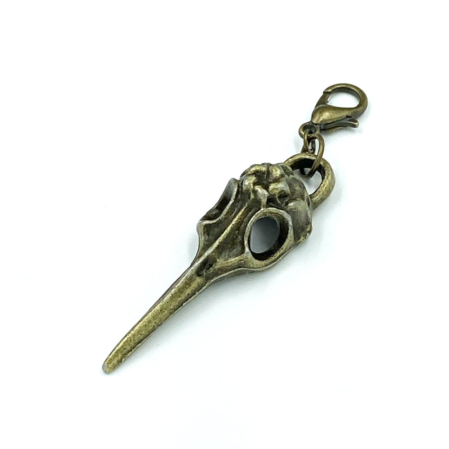 Bird Skull Charm | Steampunk Clip | Macabre Bookmark | Halloween Stitch Marker | Dark Academia