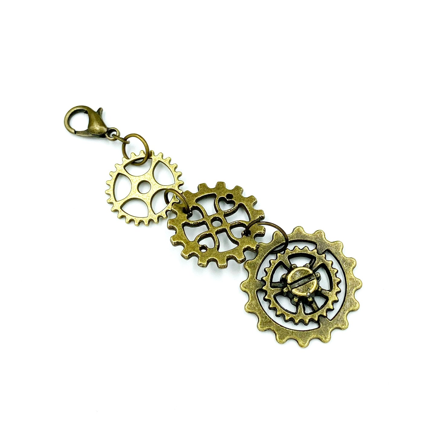 Gear Dangle Charm | Steampunk Clip | Mechanical Bookmark | Vintage Stitch Marker | Progress Keeper | Counter