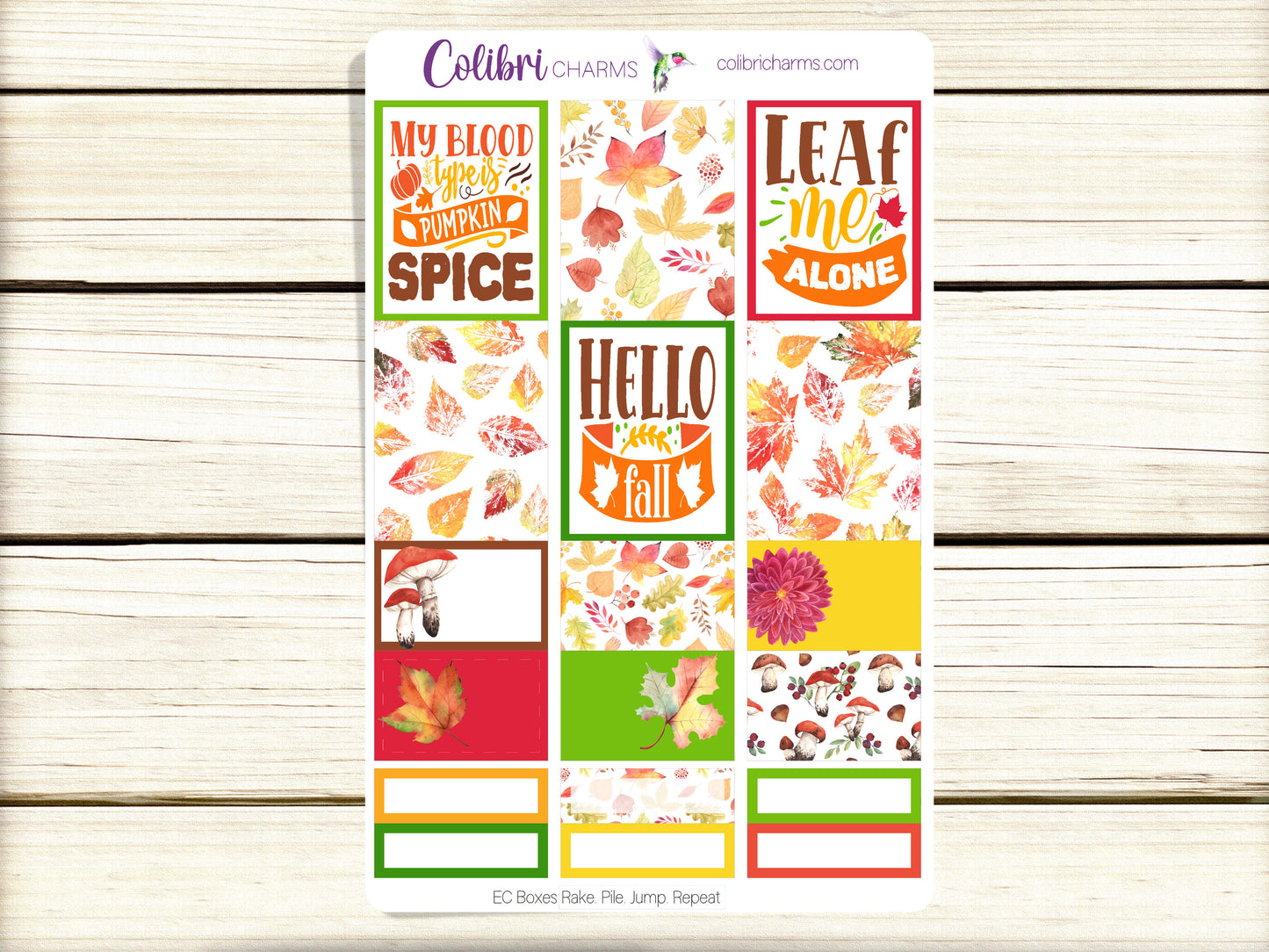 Rake. Pile. Jump. Repeat. Box Planner Stickers, Happy Planner Stickers, Seasonal Planner, Functional Planning