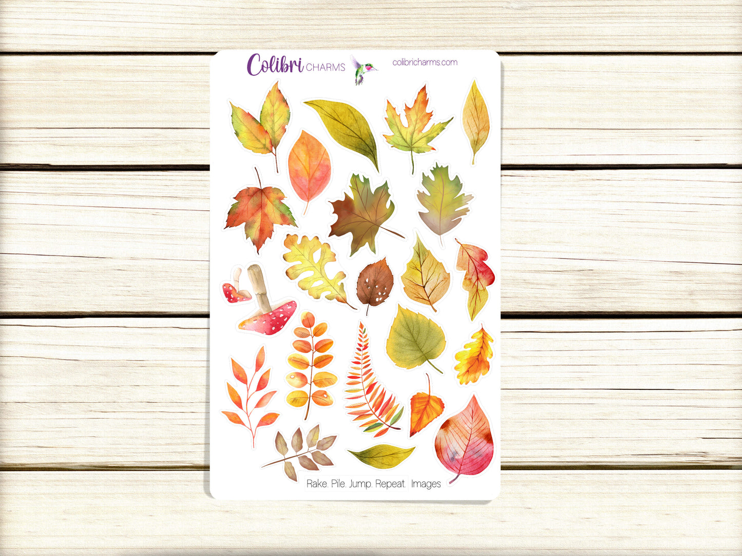 Rake. Pile. Jump. Repeat.  Planner Stickers, Autumn Deco Stickers, Falling Leaves Deco, Fall Planner Sticker Kit, Seasonal Planner Stickers